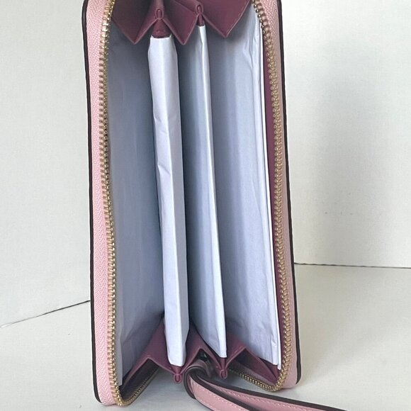 Coach Long Zip Around Wallet CW778 Powder Pink Signature Canvas Wristlet ORGPKG - Picture 5 of 9